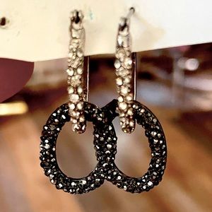1928 Black & Silver Earrings